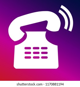 old telephone ringing icon vector illustrator creative design purple and pink gradient background