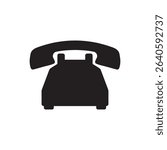 Old telephone silhouette vector flat illustration design.