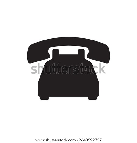 Old telephone silhouette vector flat illustration design.