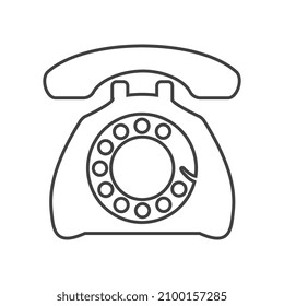 Old telephone thin icon vector illustration