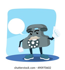 old telephone thumbs up with callout
