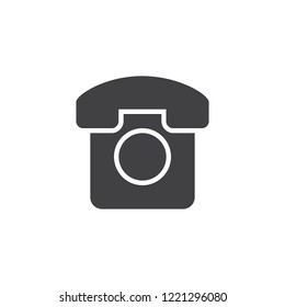 Old telephone vector icon. filled flat sign for mobile concept and web design. Classic retro phone simple solid icon. Symbol, logo illustration. Pixel perfect vector graphics