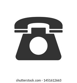 Old telephone vector icon. filled flat sign for mobile concept and web design. Rotary telephone glyph icon. Symbol, logo illustration. Vector graphics