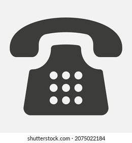 Icono vectorial de teléfono antiguo aislado en fondo blanco.