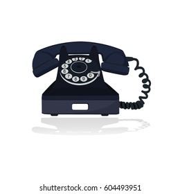old telephone, vector illustration