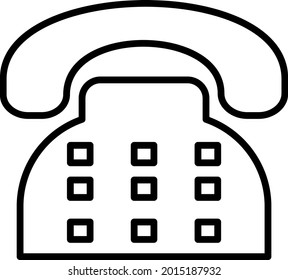 Diseño de iconos de la línea del vector del teléfono antiguo
