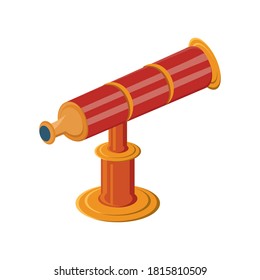 old telescope on white background vector illustration design