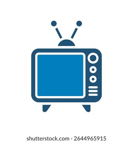 desenho de vetor de ícone de antena de televisão velho em estilo moderno