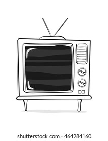 old television. doodle style
