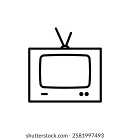 old television icon Flat vector set outline