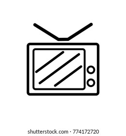 old television icon line art