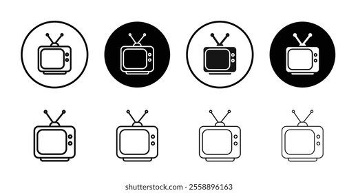 Old television icon Symbol mark in filled style