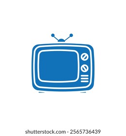 Old television icon Thin line illustration set