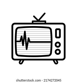 plantilla de logotipo de ilustración vectorial de icono de televisión antigua para muchos fines. Aislado sobre fondo blanco. estilo único