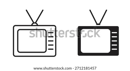Old television icon in vector. Logotype