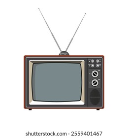 Old television illustration. Analogue retro TV. Vector stock