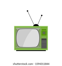 Old television with isolated white background. vector illustration