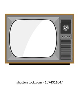 Old television with isolated white background. vector illustration
