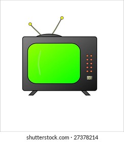 Old television set with antenna