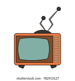 Old Vintage Television Symbol Blue Lines Stock Vector (Royalty Free ...