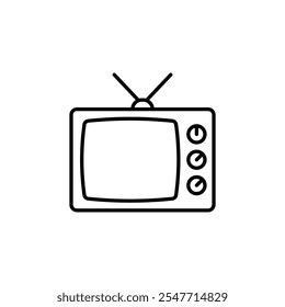 Old television thin line vector icon