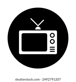 El viejo Vector de la televisión es un símbolo blanco, con un fondo circular negro.