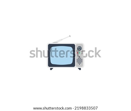 Old television vector isolated emoji icon. Vintage TV emoticon