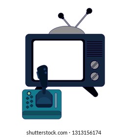 Old television with vintage videogame