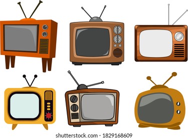 old televisions retro vector set