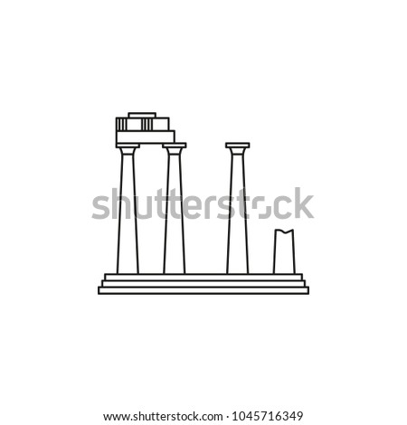 Old temple icon. Outline illustration of Old Athena temple vector icon for web and advertising