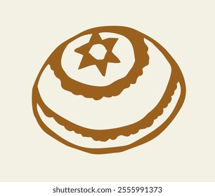 Old temple yom kippur ethnic shofar boy guy flat white kippot cover wear blue fabric tallit bar bless. Black line drawn sketch top view ancient talit kipah graphic art draw style logo icon sign design