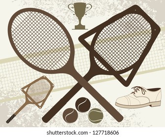 Old Tennis Elements - Vector eps8.