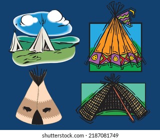 Vector antiguo de la casa de carpas en EPS