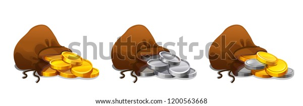 Vector De Stock Libre De Regalias Sobre Monedas De Sacos Textiles Antiguas Con