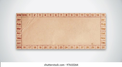 Old Texture Paper Calendar,can select a date Vector