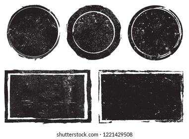 Old textured stamps.Vector grunge design elements.