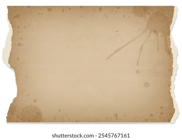 Viejo papel rasgado texturizado, páginas convertidas en amarillo con la edad, el tono de la edad, la decoloración, papel teñido, material de fondo