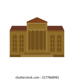 Old theater icon. Flat illustration of old theater vector icon isolated on white background
