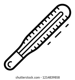 Old thermometer icon. Outline old thermometer vector icon for web design isolated on white background
