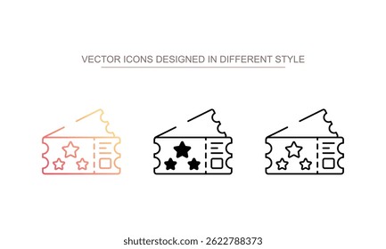 Old Ticket icon design with white background stock illustration