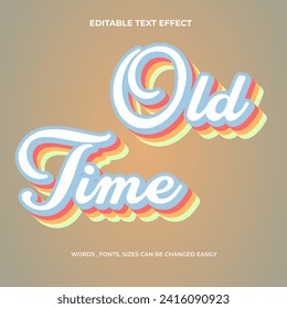 old time 3d editable text effect