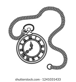 old time clock antique with chain