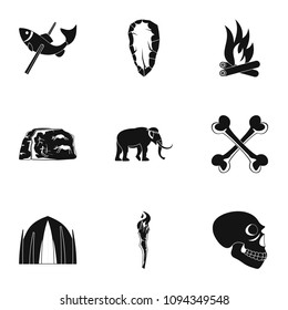 Old time icons set. Simple set of 9 old time vector icons for web isolated on white background