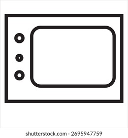 Antiguo diseño de icono de TV con borde negro