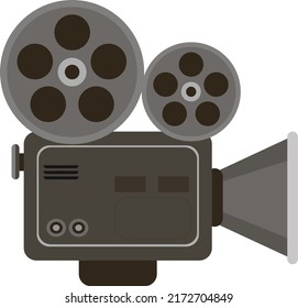 old time video camera recording tape illustration 