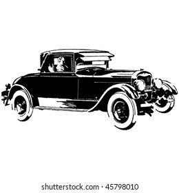 old timer car vector illustration