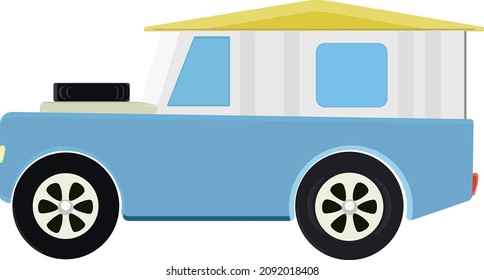 Old timer jeep, illustration, vector on a white background.