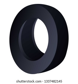 Old tire icon. Isometric of old tire vector icon for web design isolated on white background