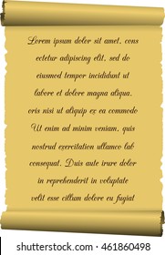 old tissue paper, a scroll with the inscription