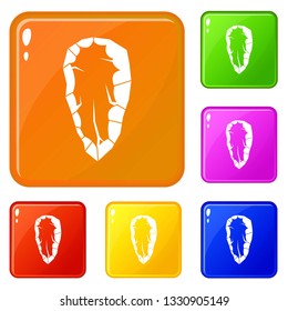 Old tool icons set collection vector 6 color isolated on white background